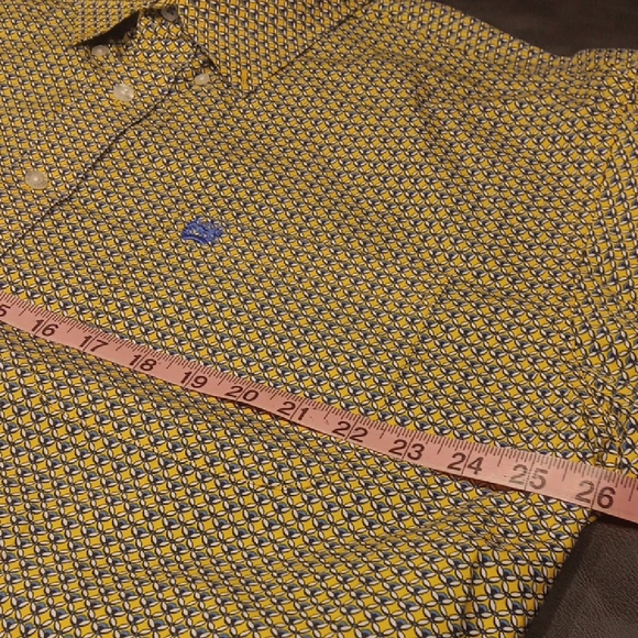 Cinch Yellow and Blue Casual Button Down Shirt - Picture 6 of 9